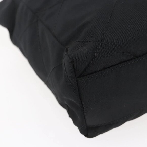 PRADA Quilted Chain Shoulder Bag Nylon Black Gold - Picture 9 of 16